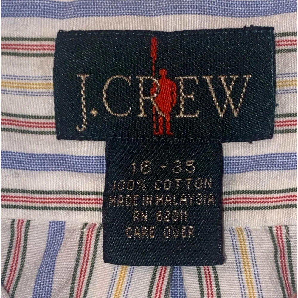 Vintage 90s J. Crew Stripe Button Down Shirt, sz 16-35
